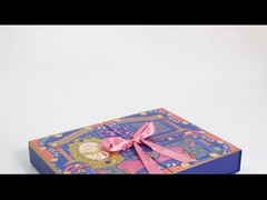 Χρυσό φύλλο χρωματισμός εκτύπωση ημερολόγιο αναδιπλούμενο κουτί δώρο με κορδέλα